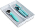 2-Compartment Plastic Drawer Organizer - White