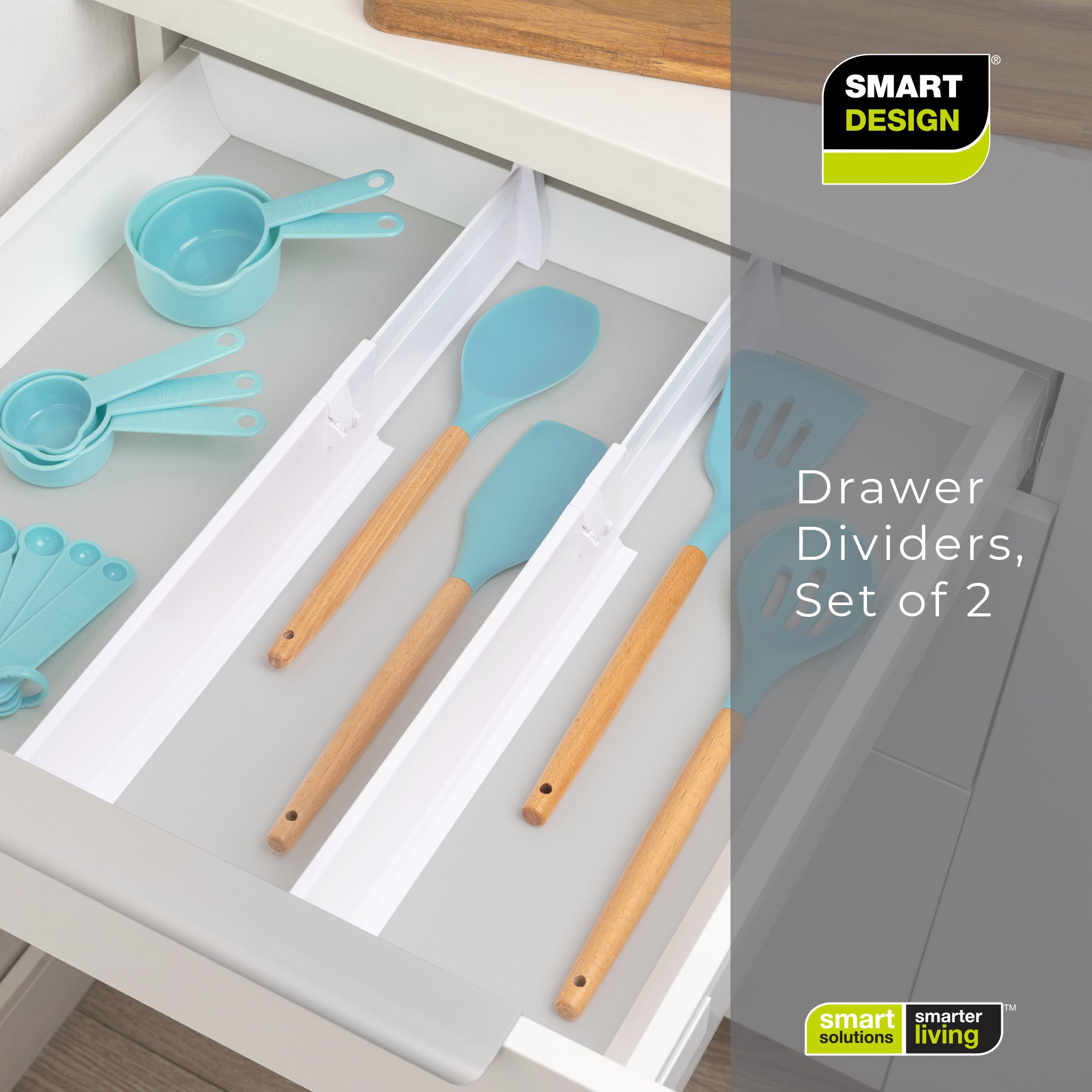 2-Pack Adjustable Drawer Dividers - White