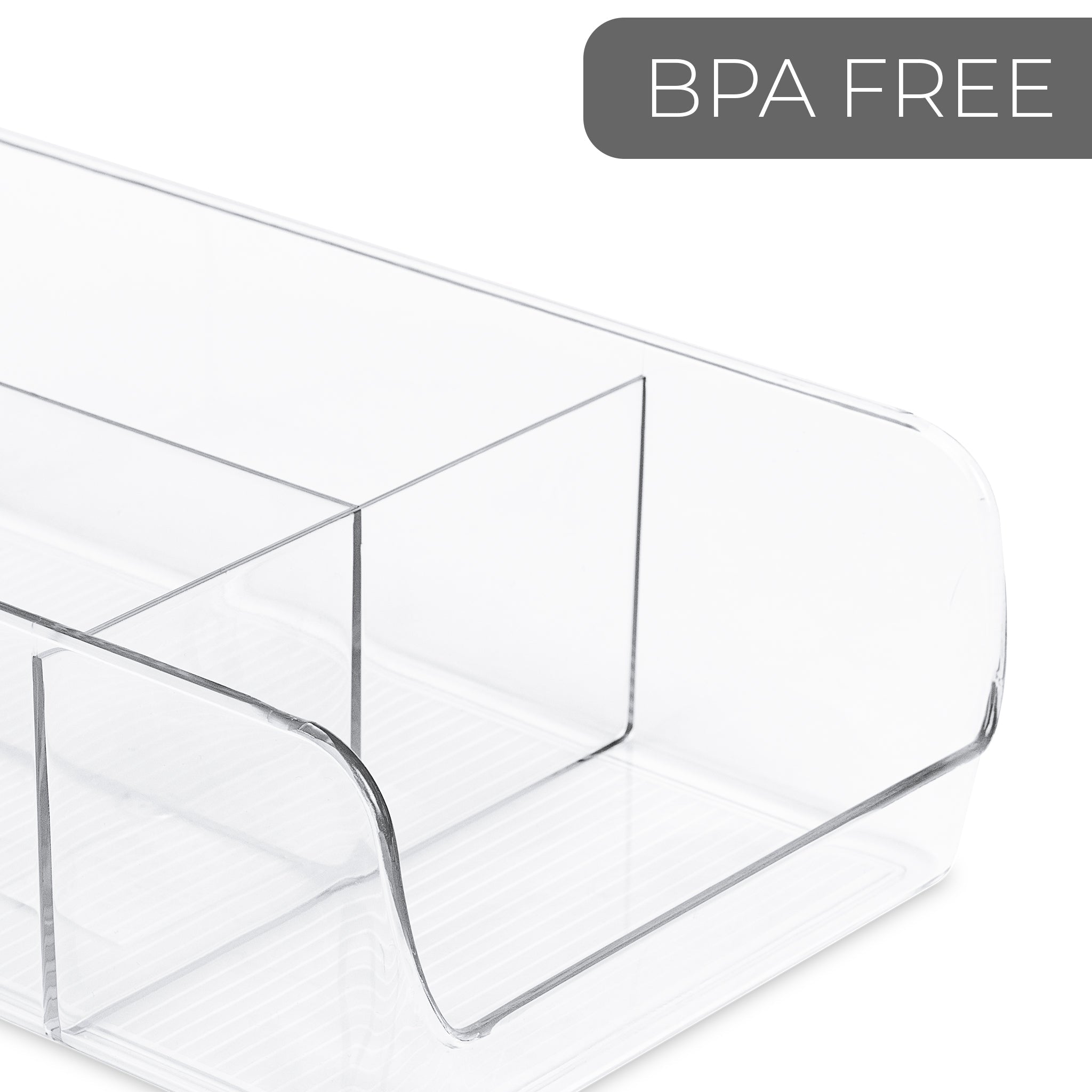 3-Compartment Clear Bin Organizer - Clear
