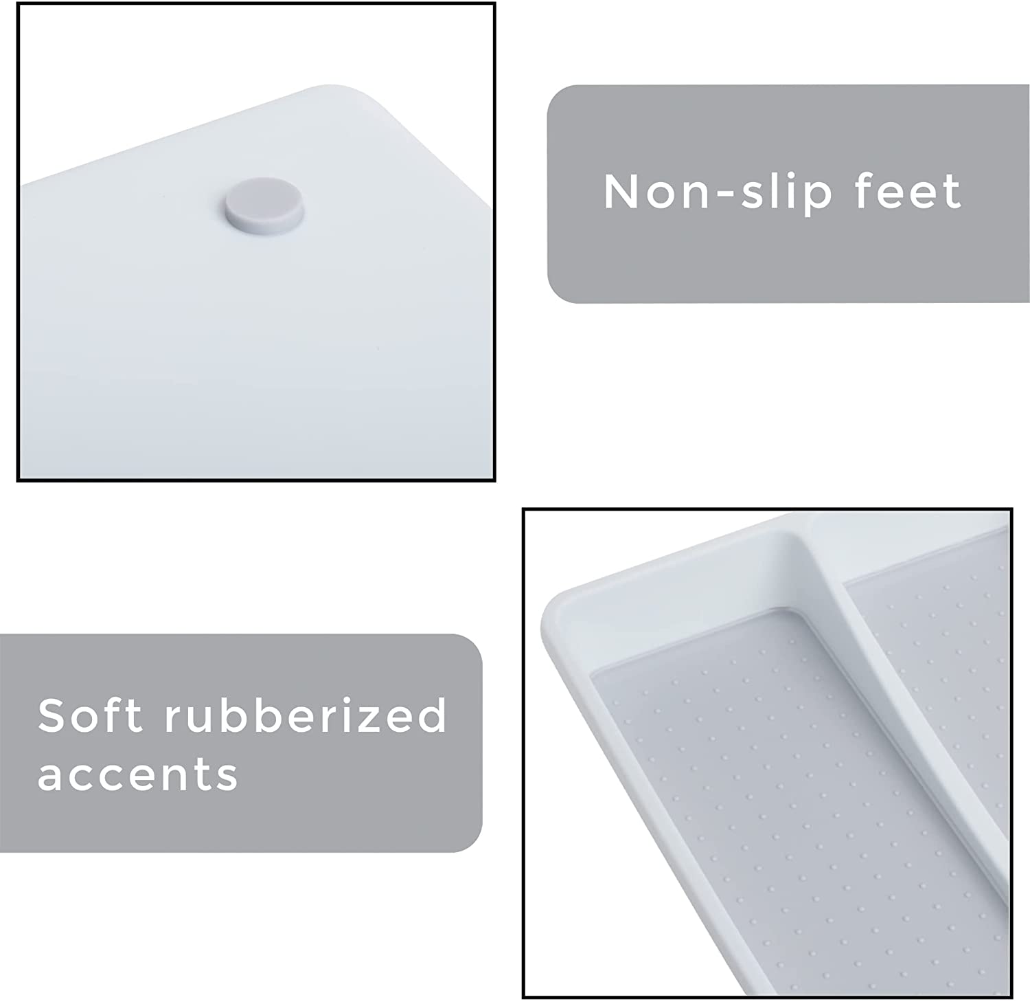 3-Compartment Plastic Drawer Organizer
