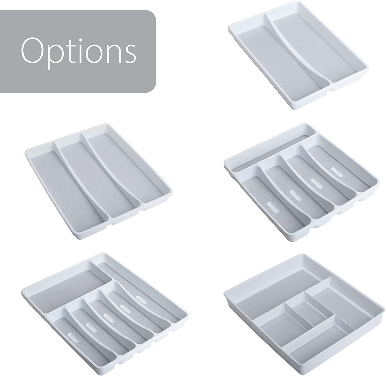 3-Compartment Plastic Drawer Organizer