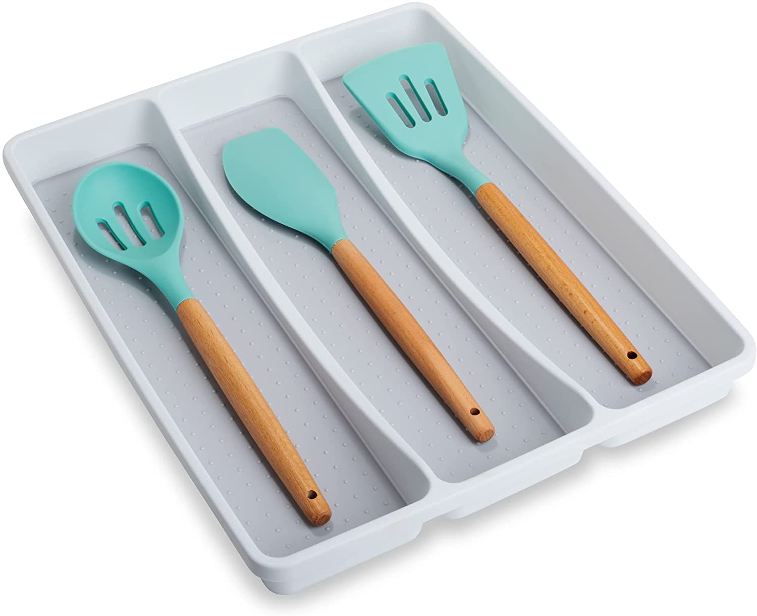 3-Compartment Plastic Drawer Organizer