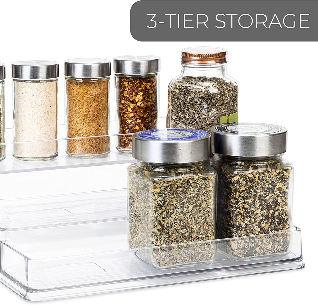 3-Tier Plastic Spice Rack - Clear