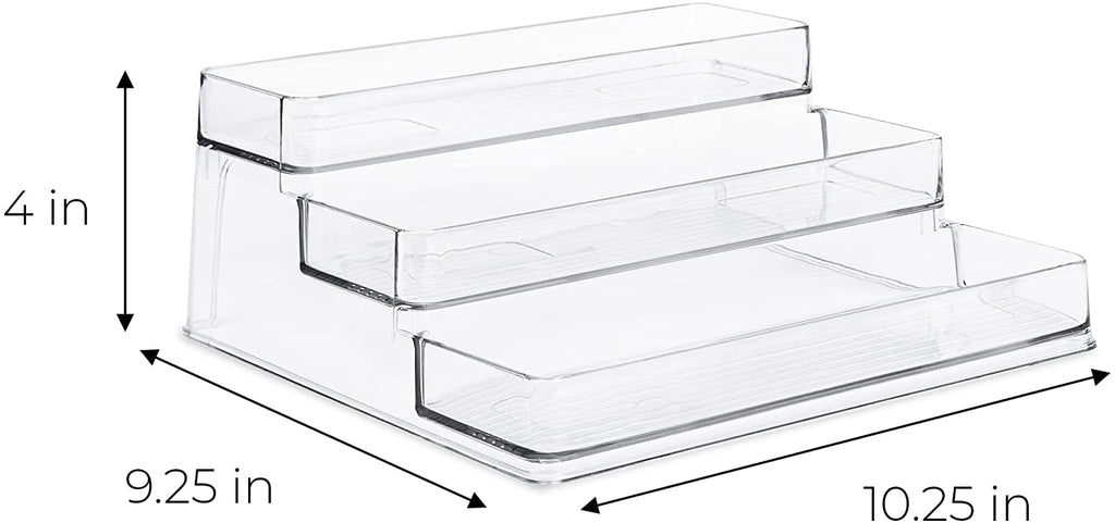 3-Tier Plastic Spice Rack - Clear