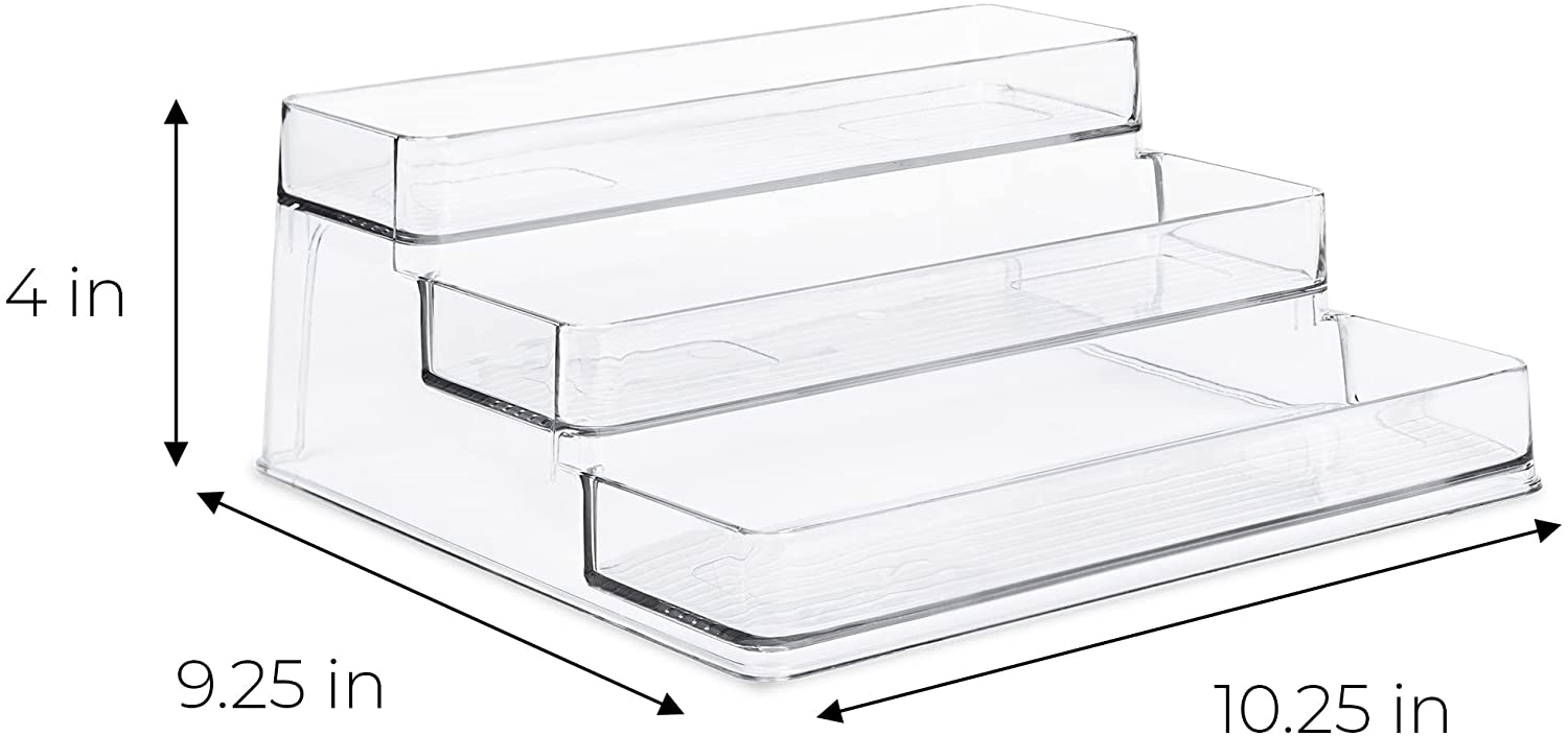 3-Tier Plastic Spice Rack - Clear
