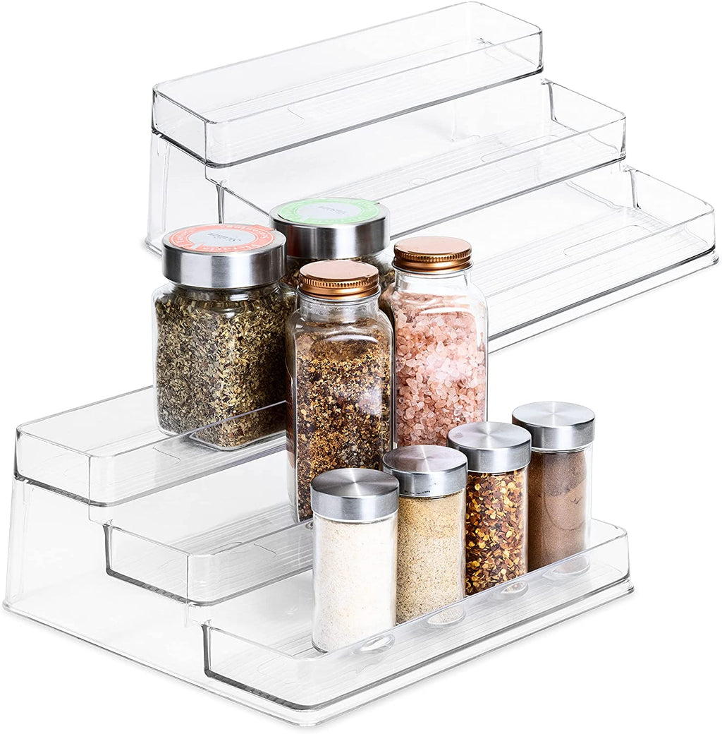 3-Tier Plastic Spice Rack - Clear
