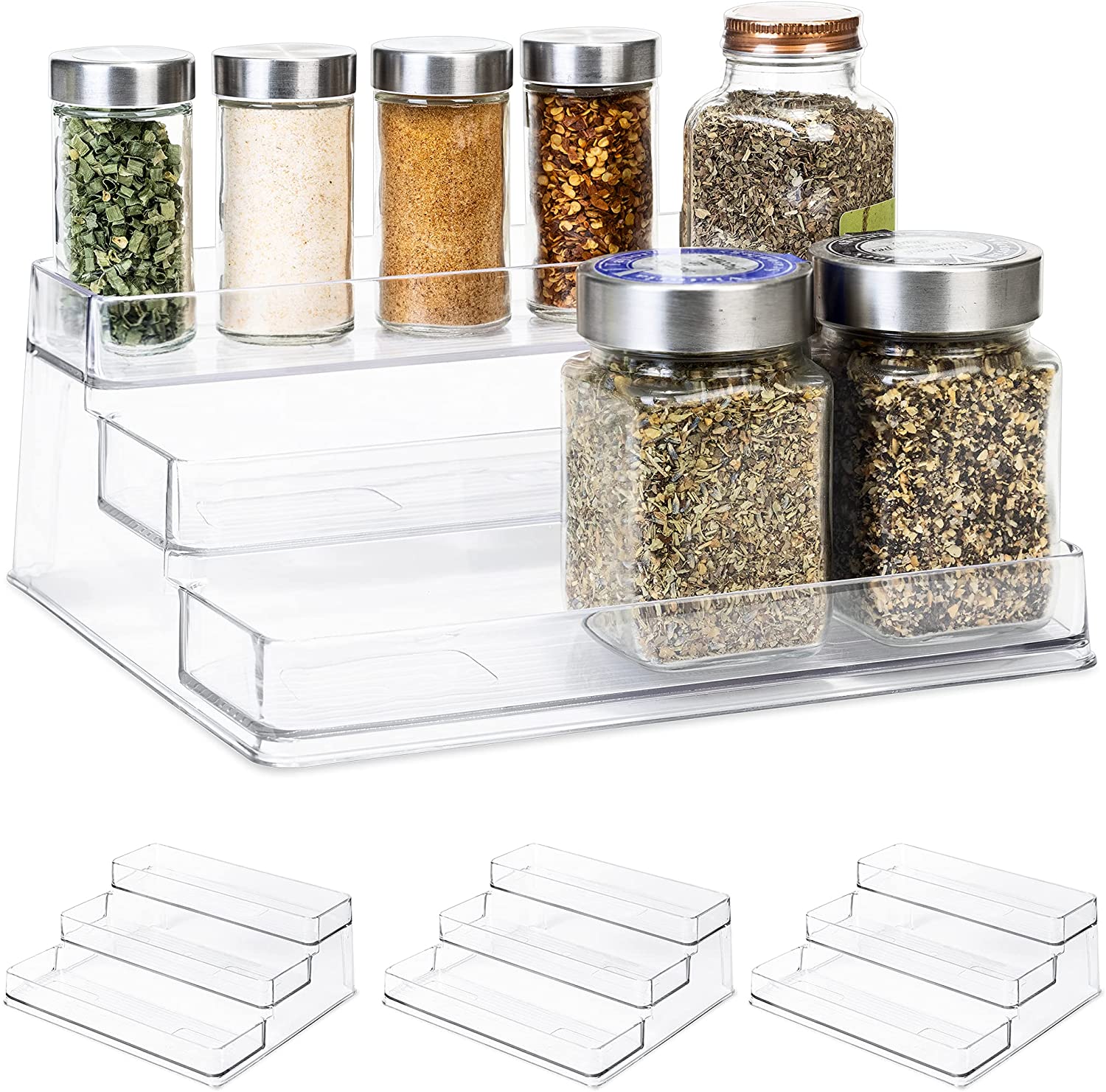 3-Tier Plastic Spice Rack - Clear