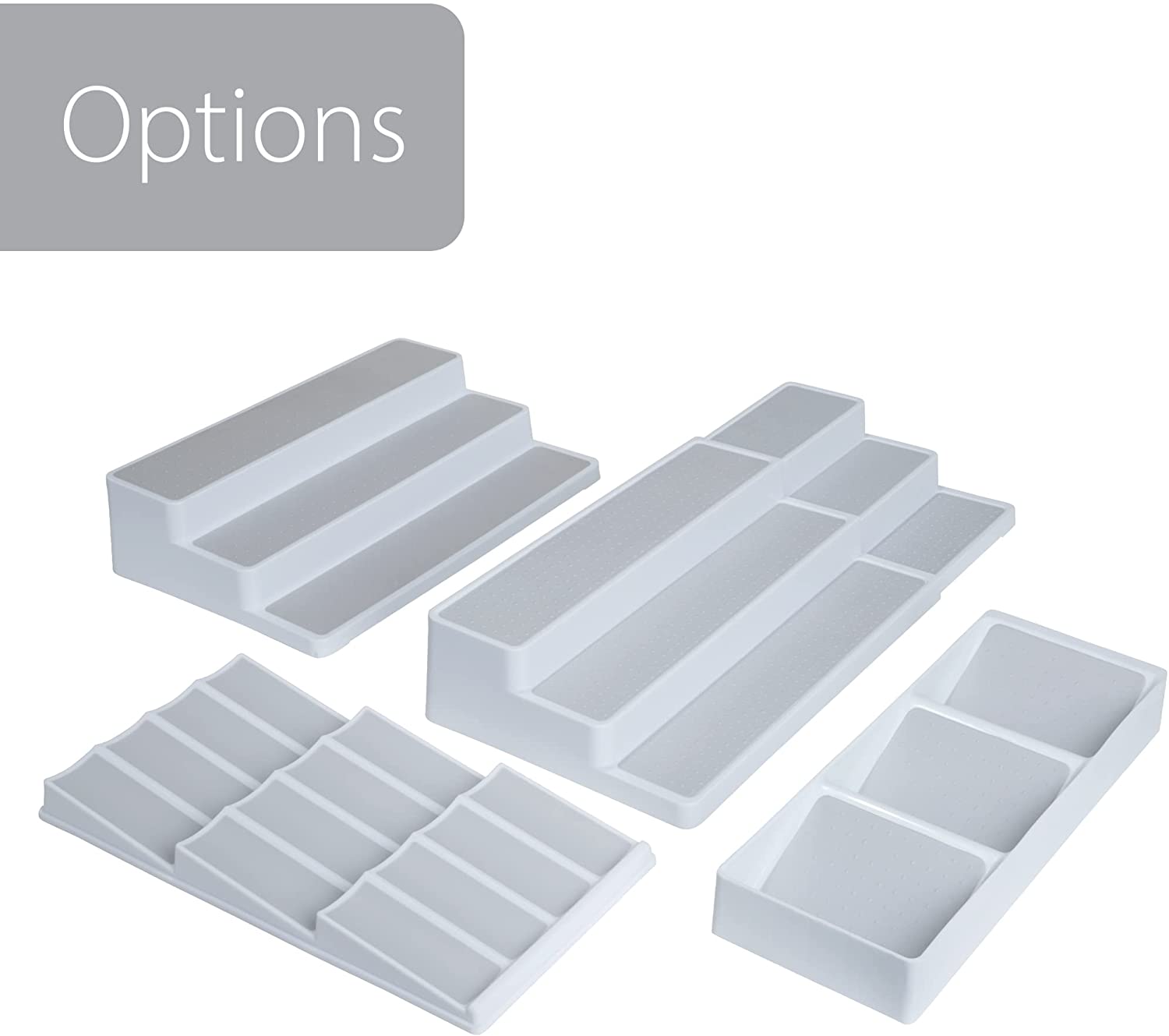 3-Tier Plastic Spice Rack with Non-Slip Lining - White