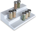 3-Tier Plastic Spice Rack with Non-Slip Lining - White