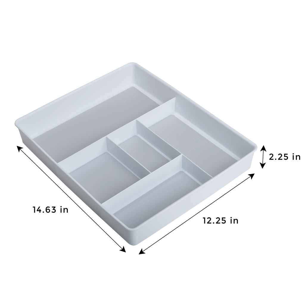 5-Compartment Plastic Drawer Organizer