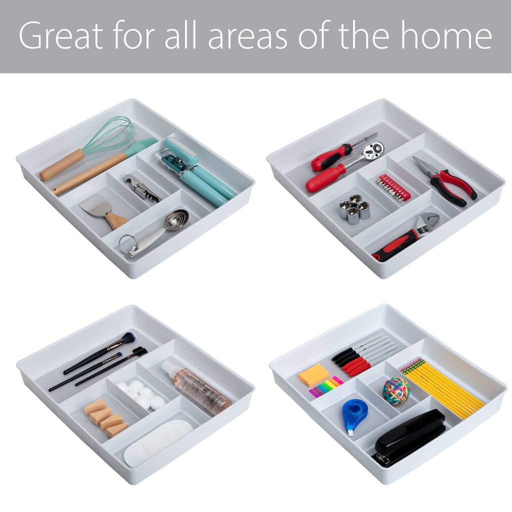 5-Compartment Plastic Drawer Organizer