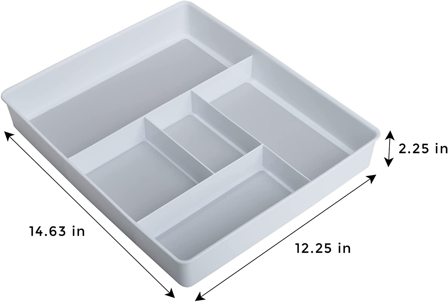 5-Compartment Plastic Drawer Organizer