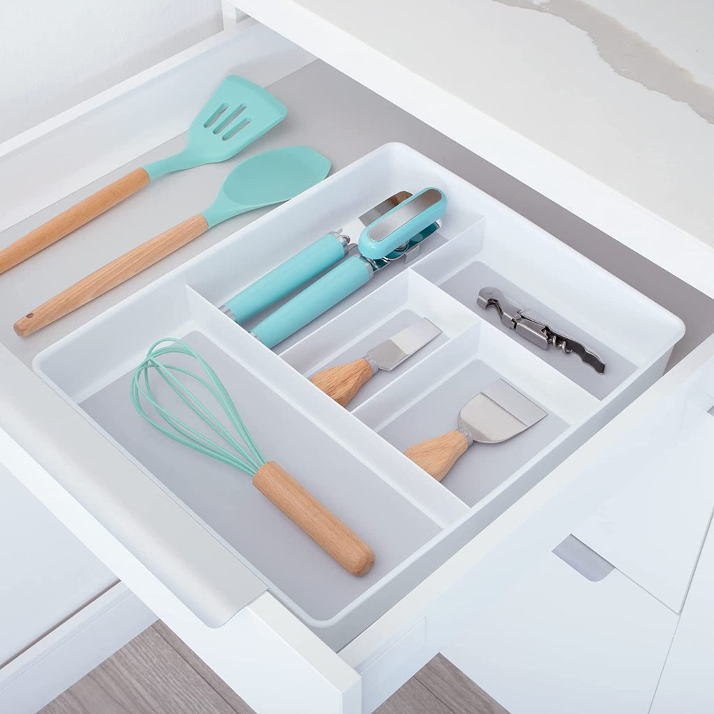 5-Compartment Plastic Drawer Organizer