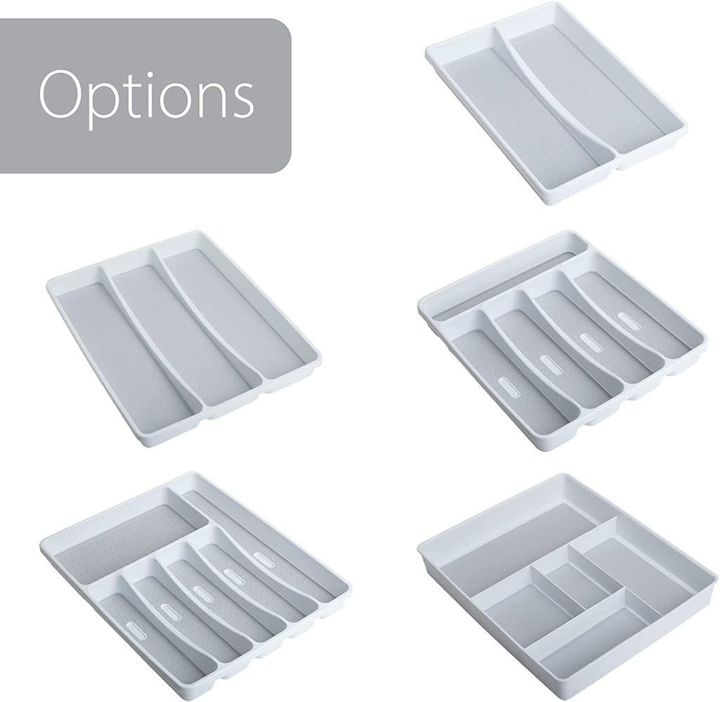 Plastic Drawer Organizer – BPA Free 6-Compartment – 16" x 13.25" – White