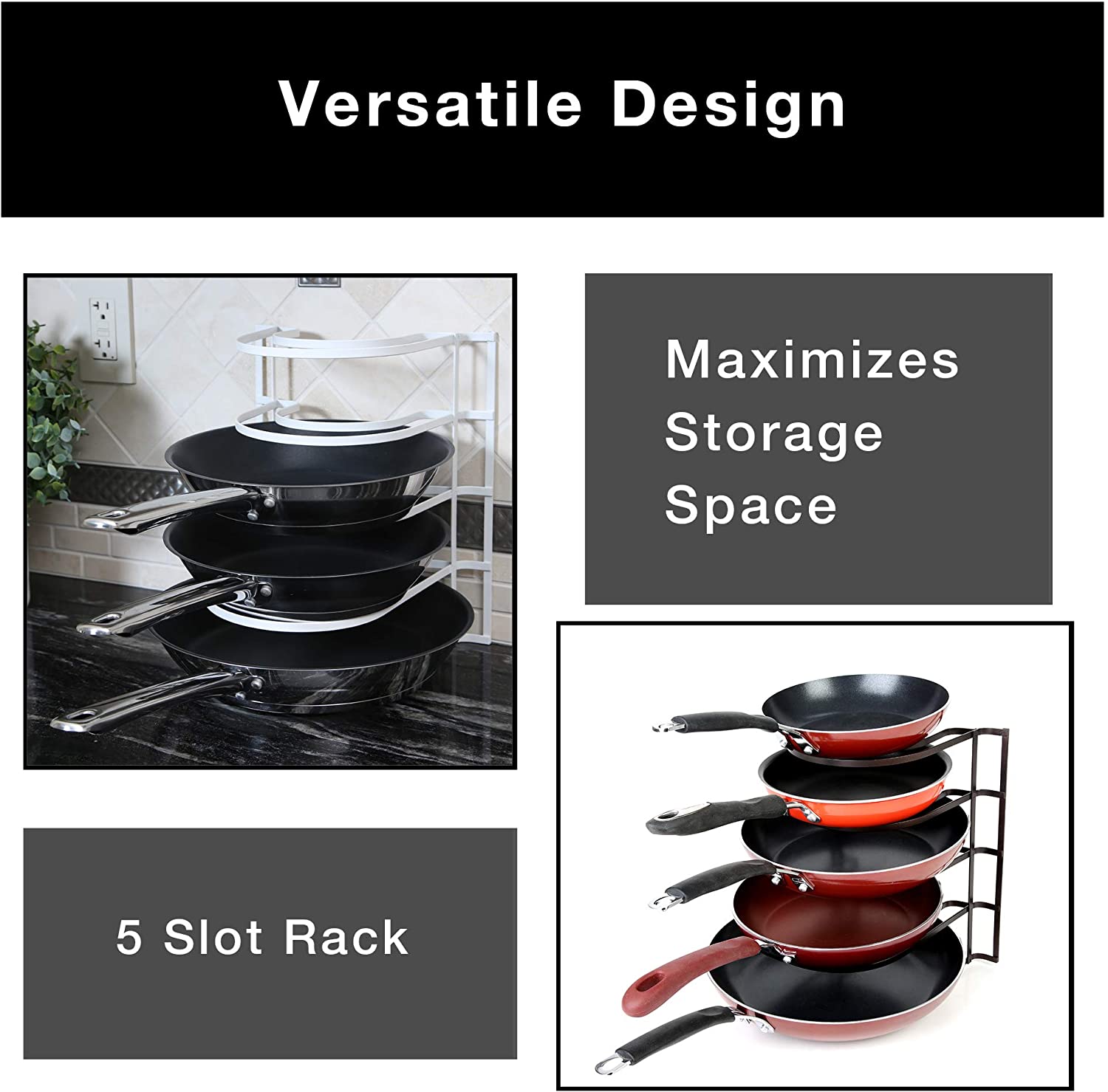 Heavy Duty 5-Tier Pan Rack Storage Organizer