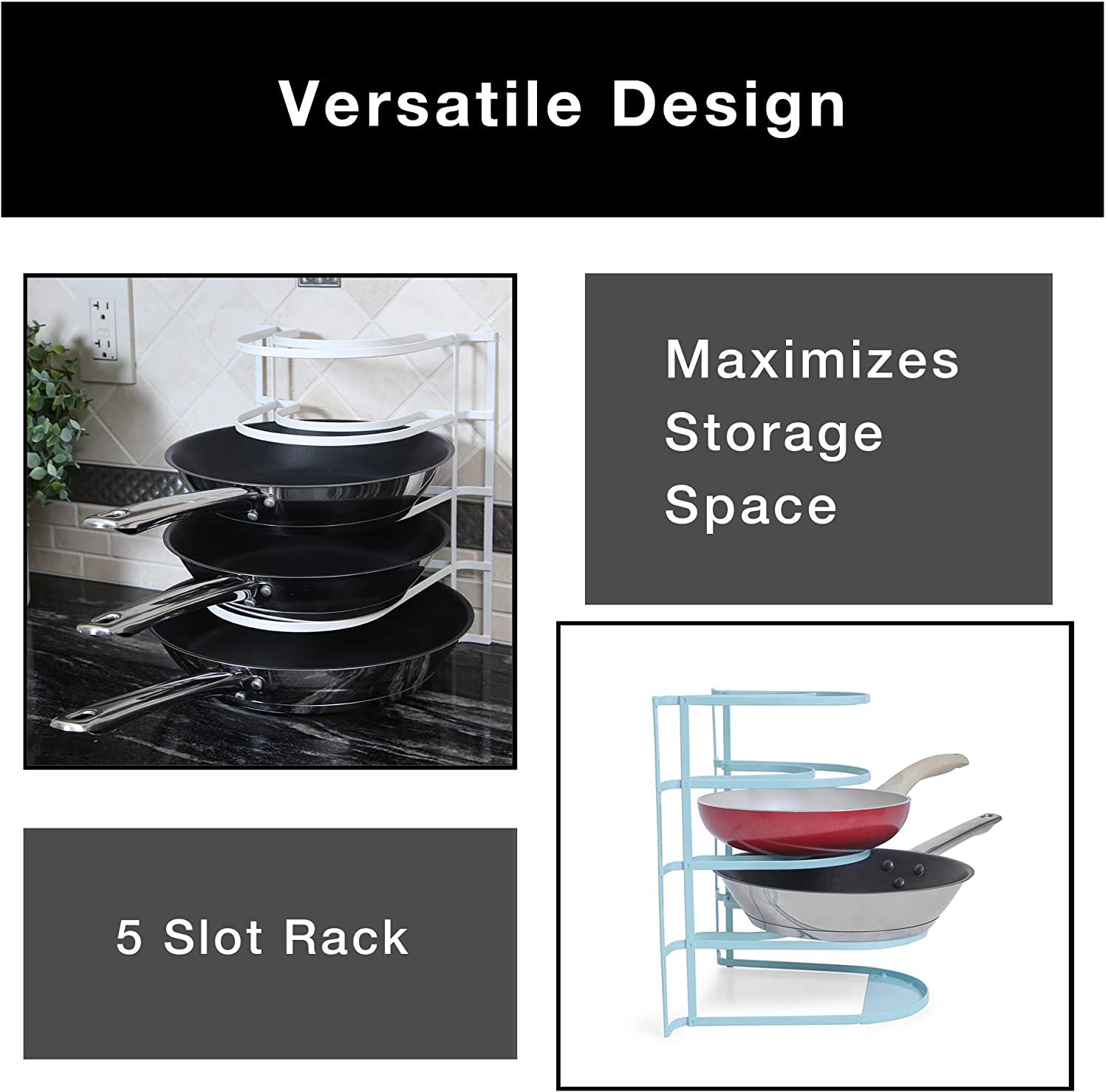Heavy Duty 5-Tier Pan Rack Storage Organizer