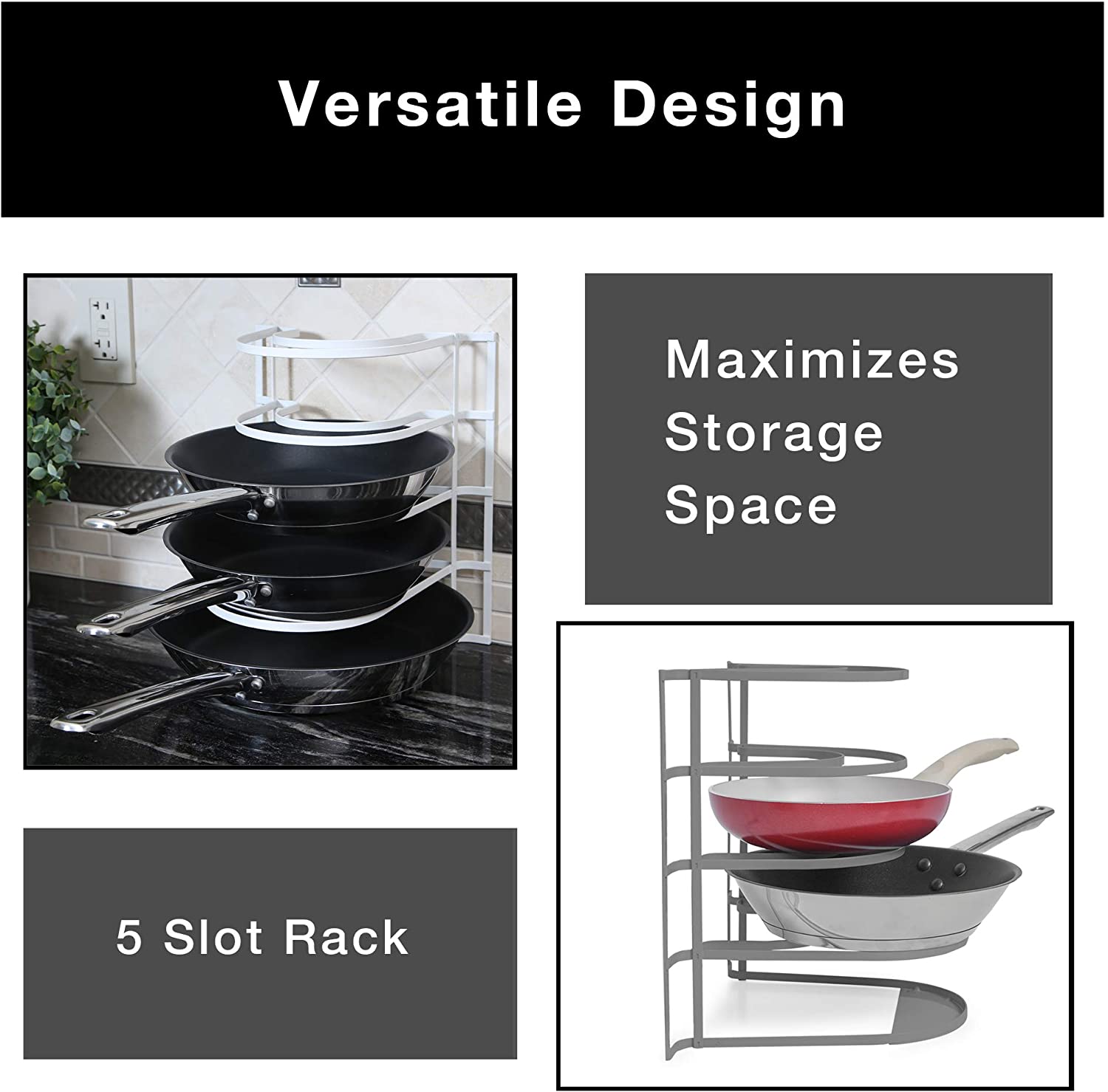 Heavy Duty 5-Tier Pan Rack Storage Organizer