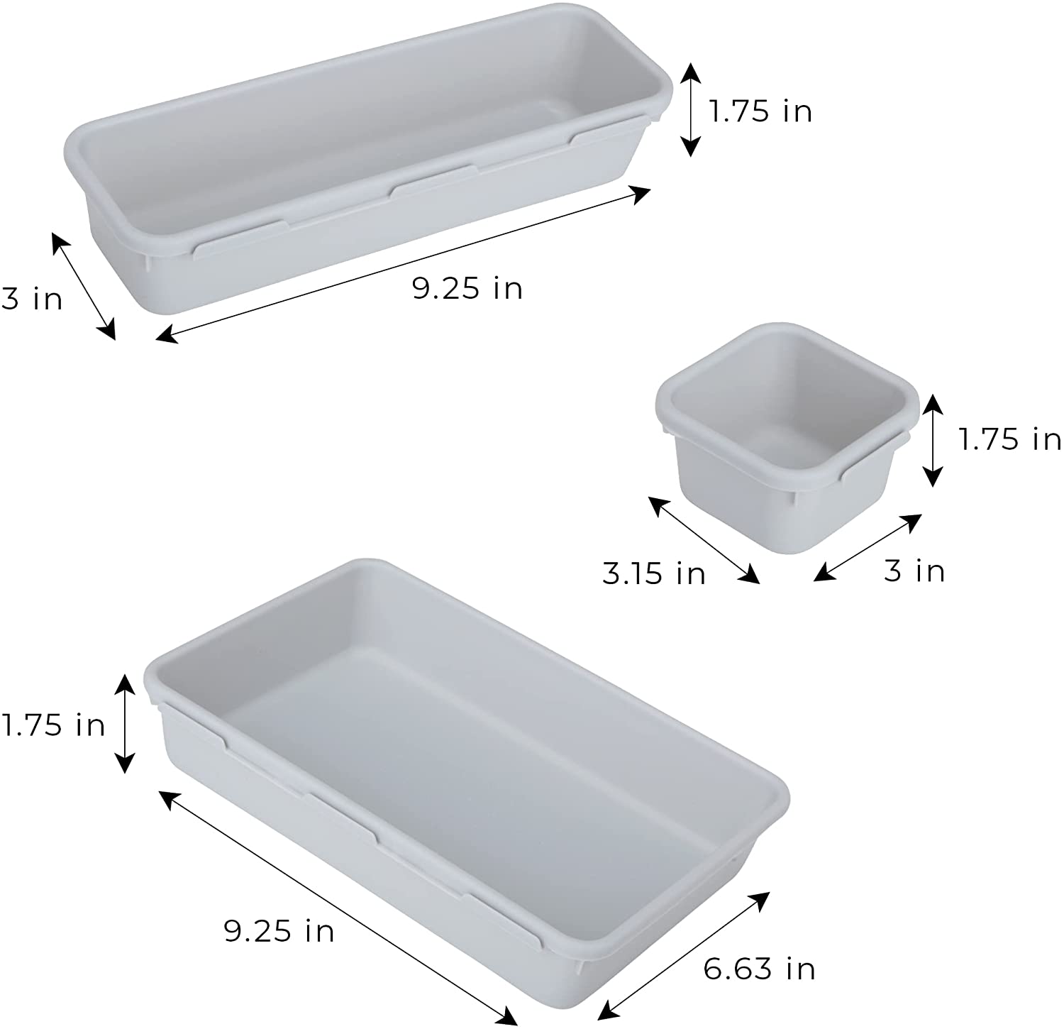 Interlocking Drawer Organizer - 8 Piece Set
