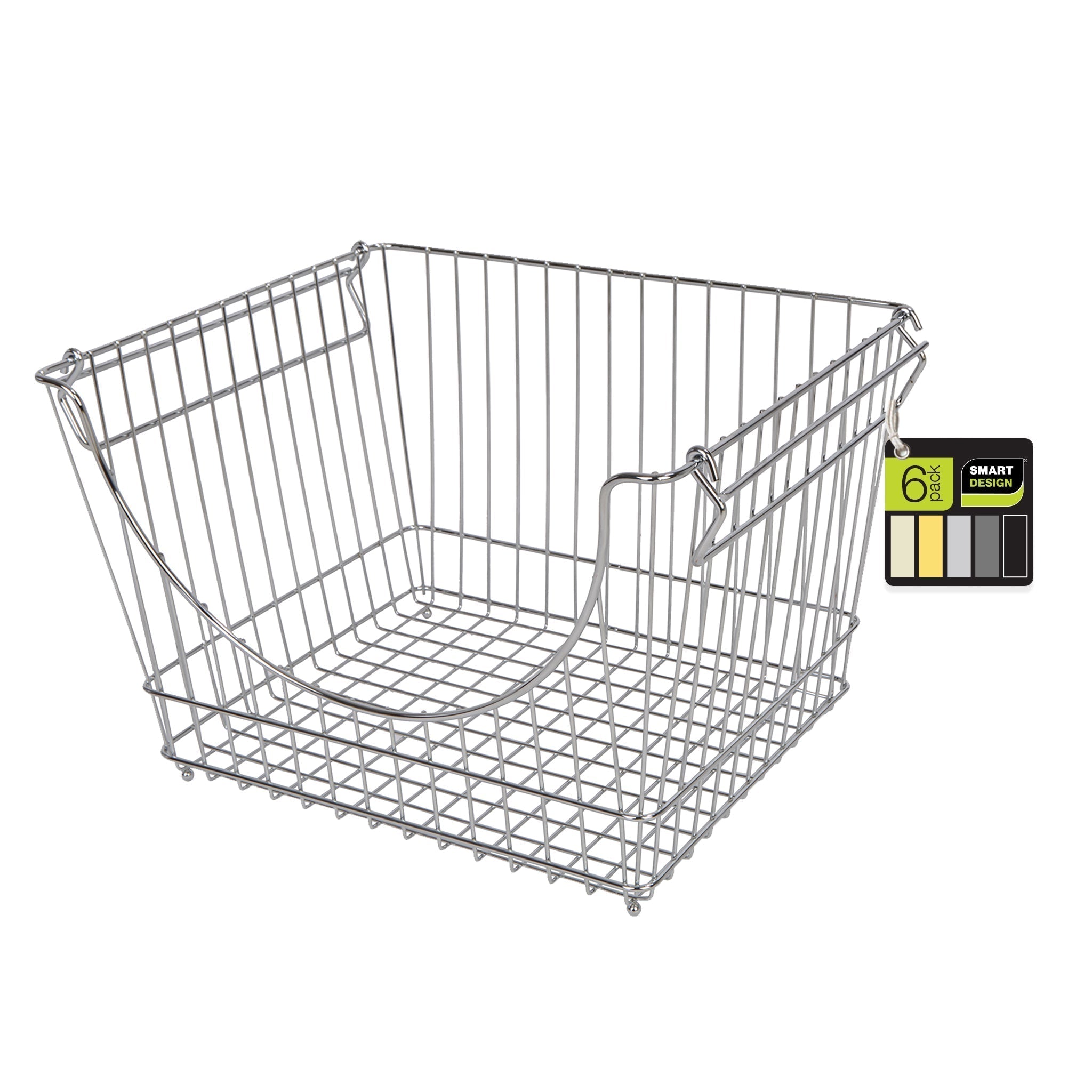Large Metal Wire Stacking Baskets with Handles