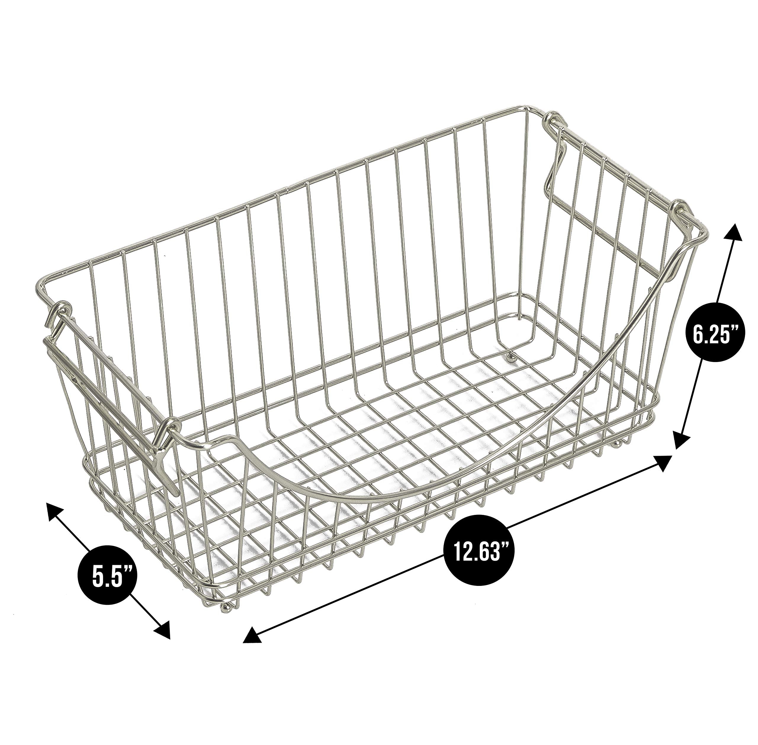 Medium Metal Wire Stacking Baskets with Handles