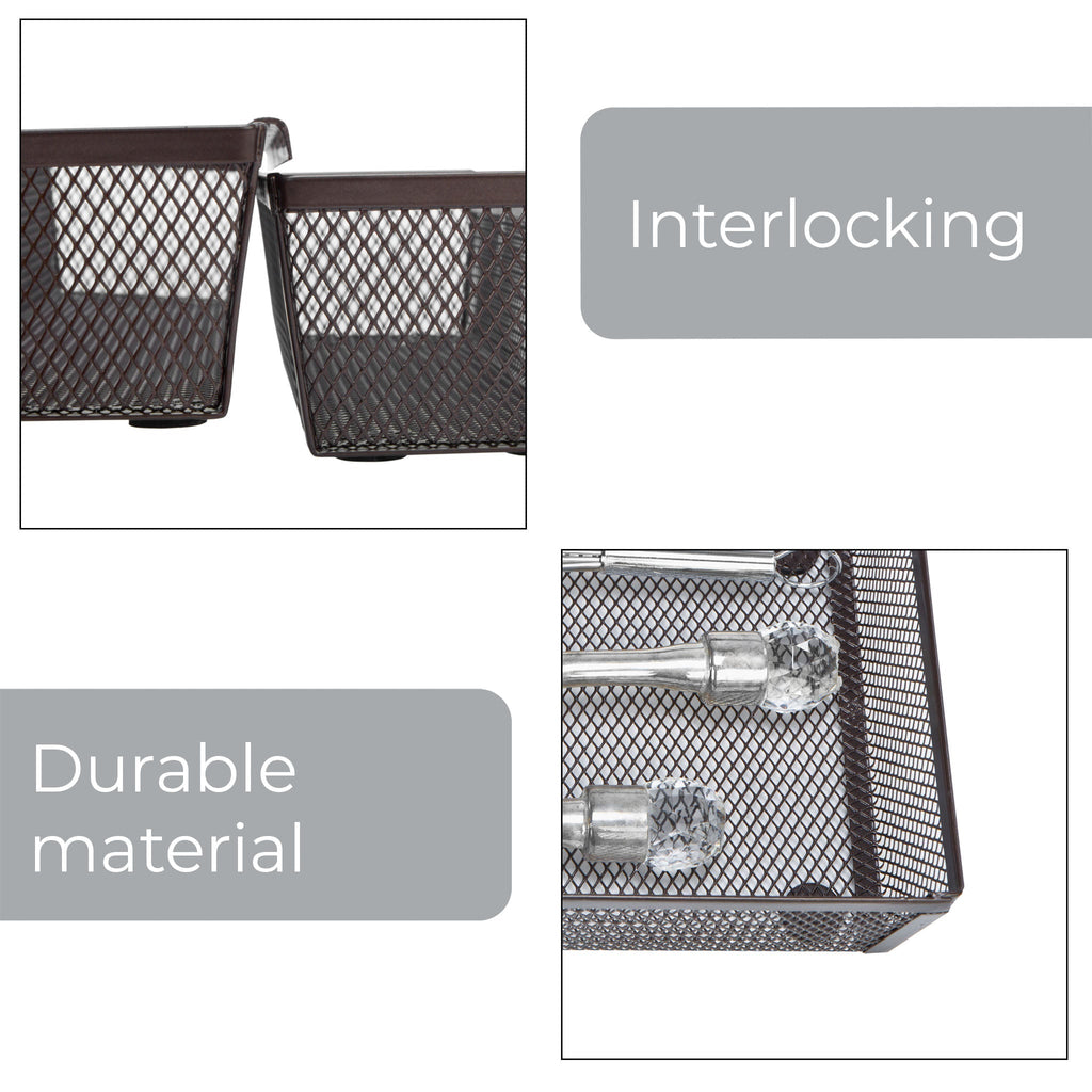 Metal Mesh Drawer Organizer - 15 x 6 Inch