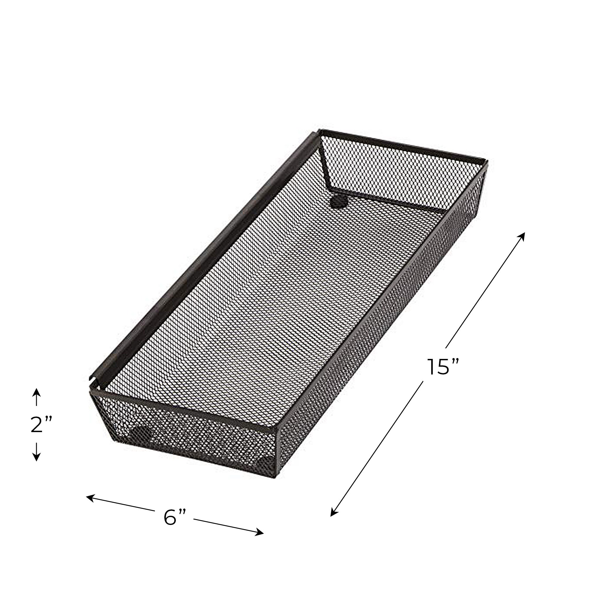 Metal Mesh Drawer Organizer - 15 x 6 Inch
