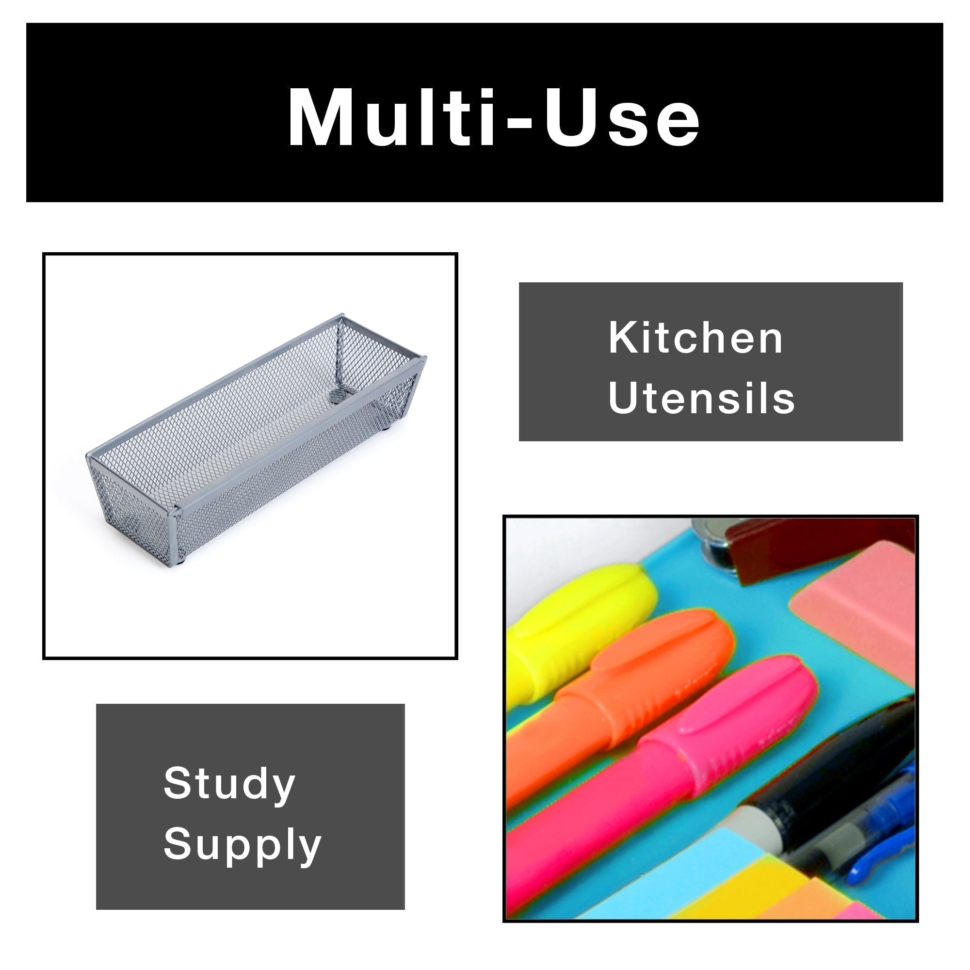 Steel Mesh Drawer Organizer (3 × 9)