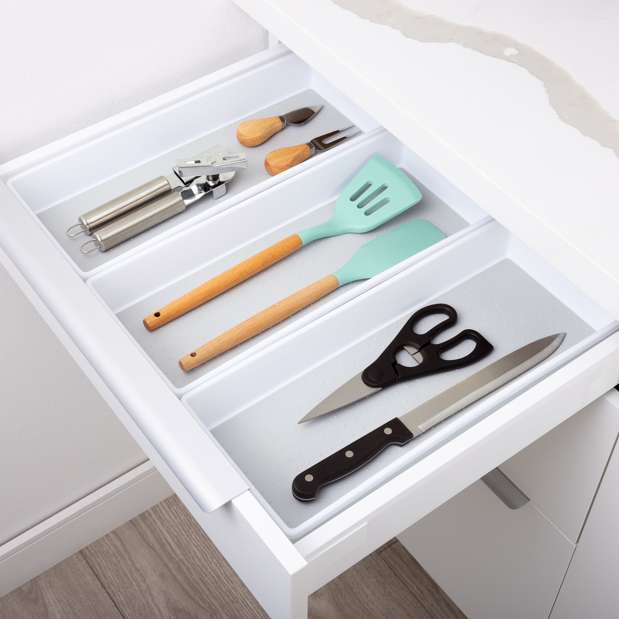 Plastic Drawer Organizer - BPA Free - 16 x 6.75 Inch - White