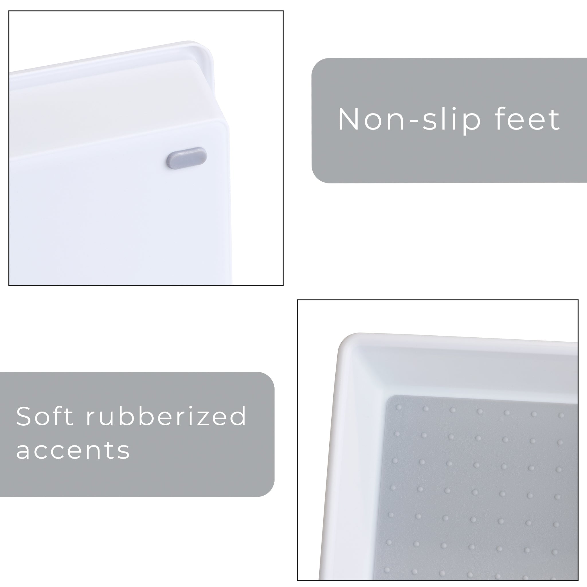 Plastic Drawer Organizer - BPA Free - 16 x 6.75 Inch - White