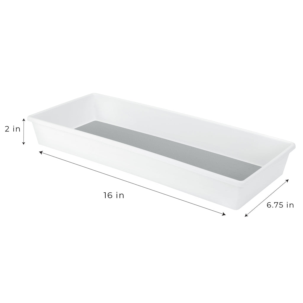 Plastic Drawer Organizer - BPA Free - 16 x 6.75 Inch - White