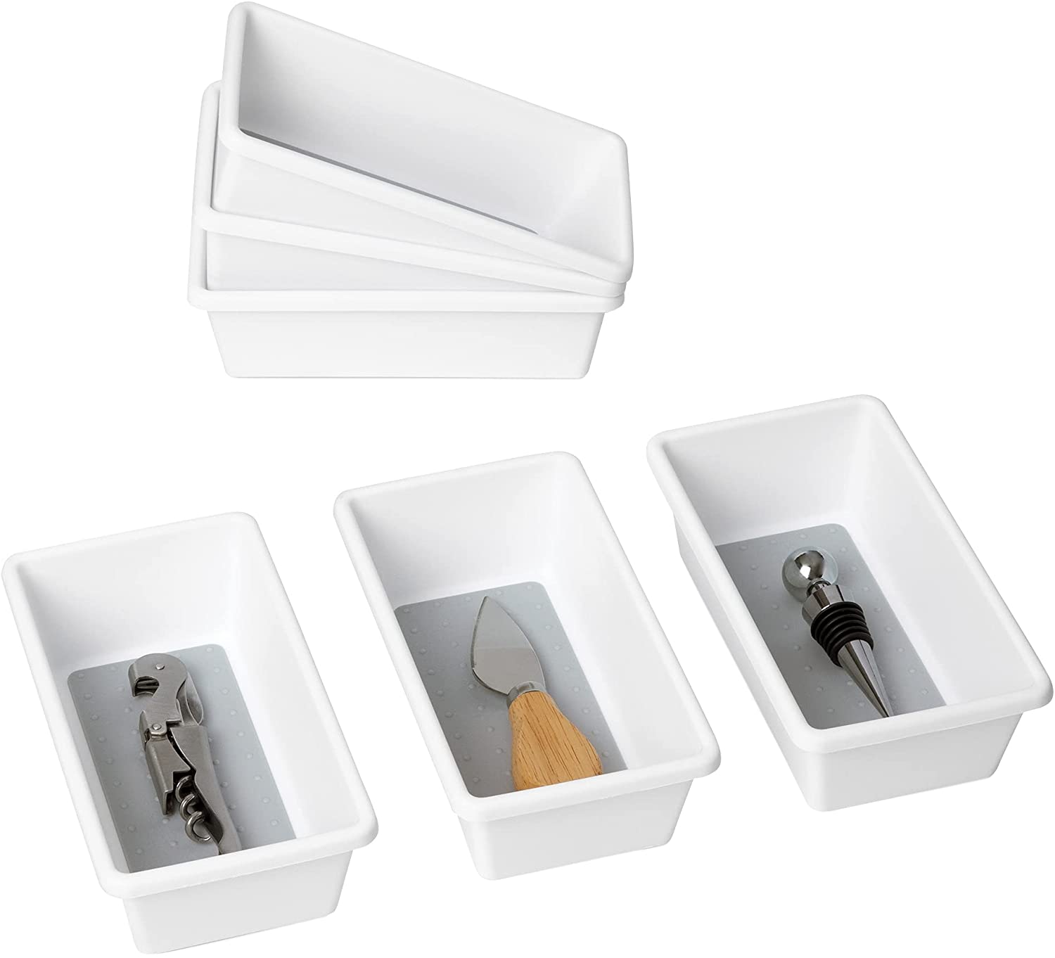 Plastic Drawer Organizer – BPA Free – 6.75" x 3.75" – White