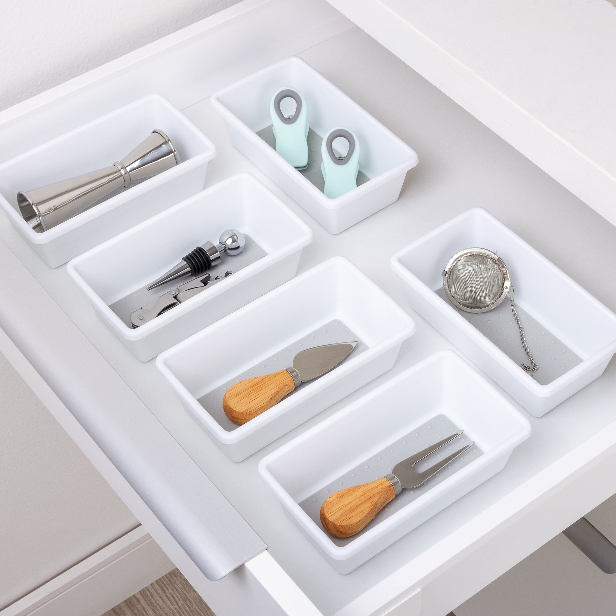 Plastic Drawer Organizer – BPA Free – 6.75" x 3.75" – White