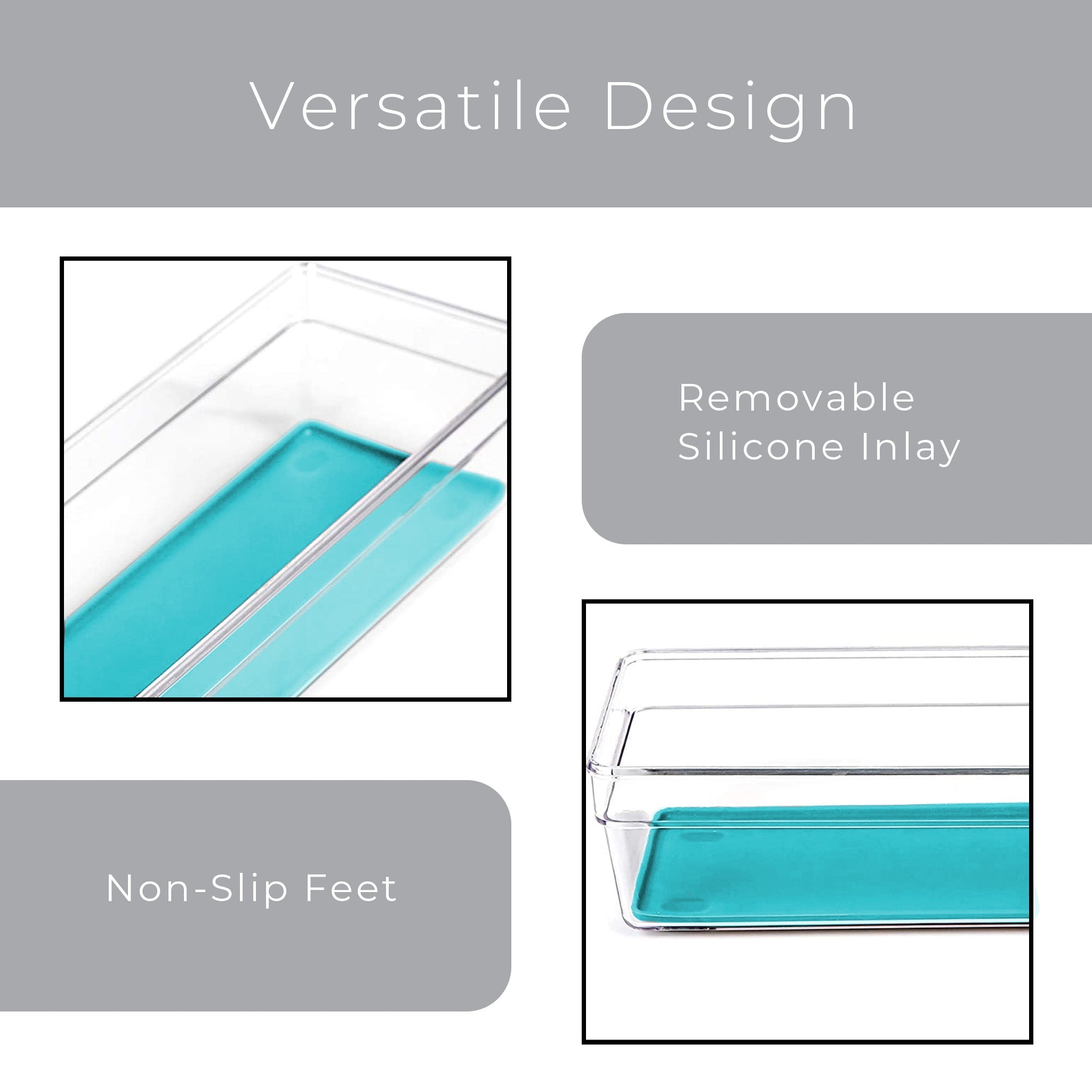 Plastic Drawer Organizer – BPA Free – 9" x 3" – Clear
