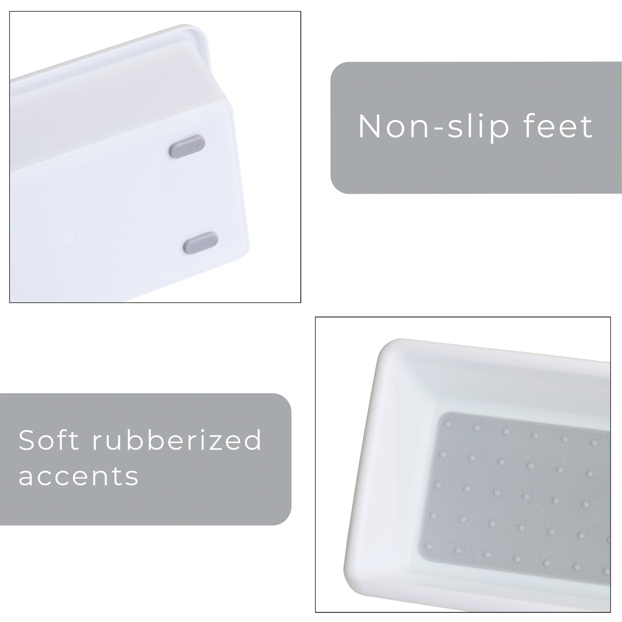 Plastic Drawer Organizer - BPA Free - 9.75 x 3.75 Inch - White
