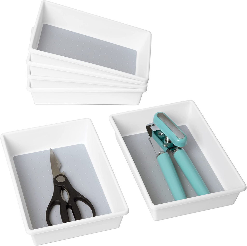 Plastic Drawer Organizer - BPA Free - 9.75 x 6.75 Inch - White