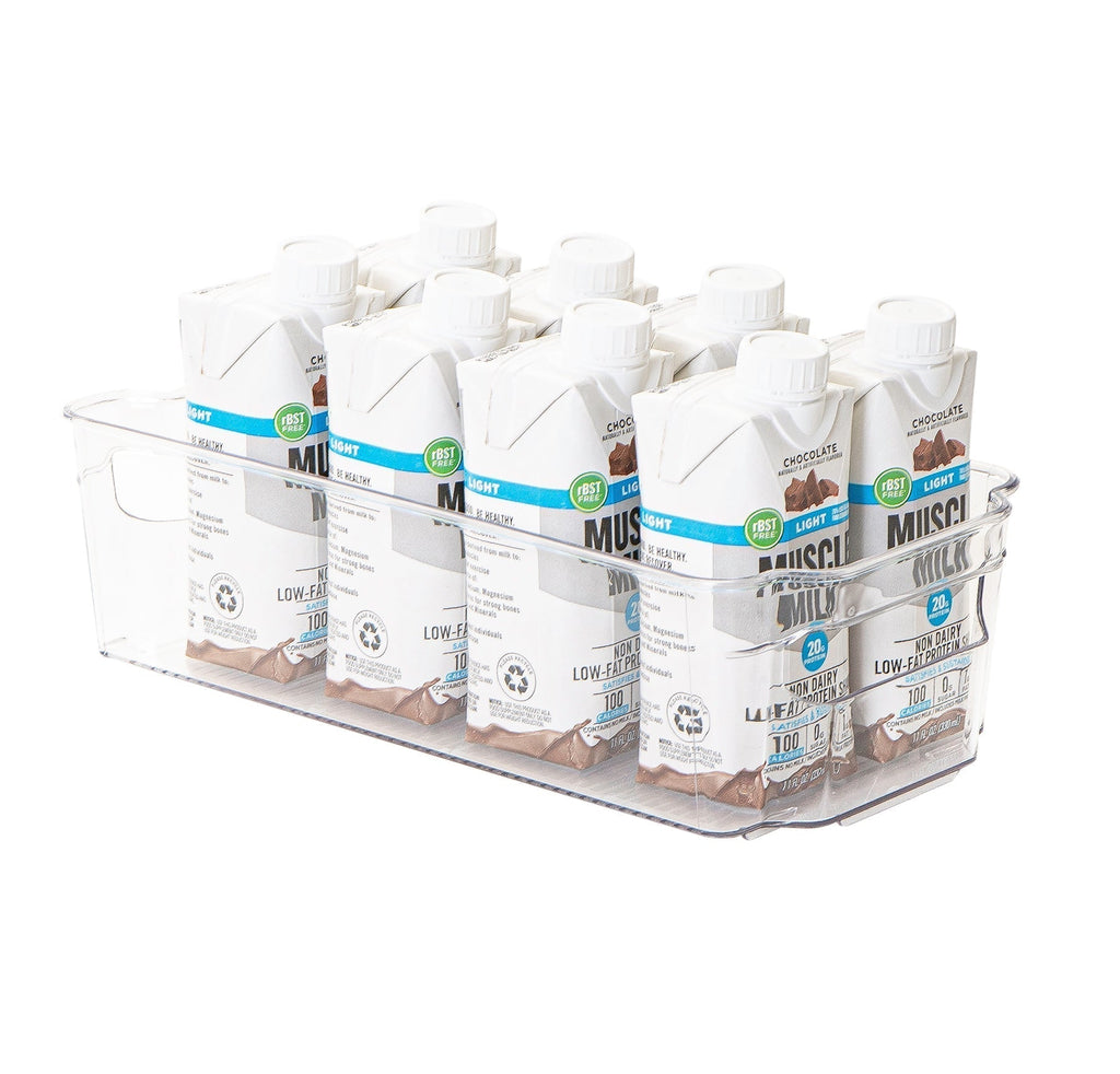 Stackable Refrigerator Bin with Handle - 6 x 12 Inch