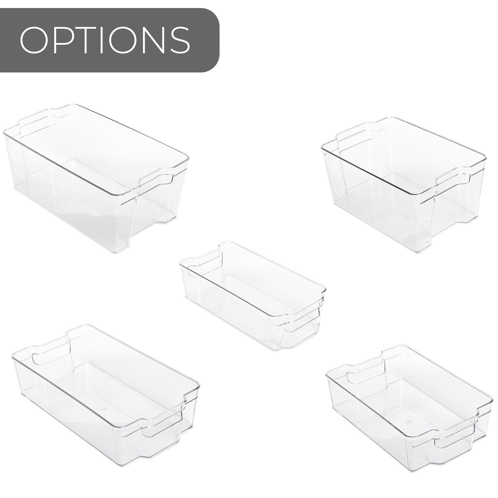 Tall Stackable Refrigerator Bin with Handle - 8 x 15 Inch