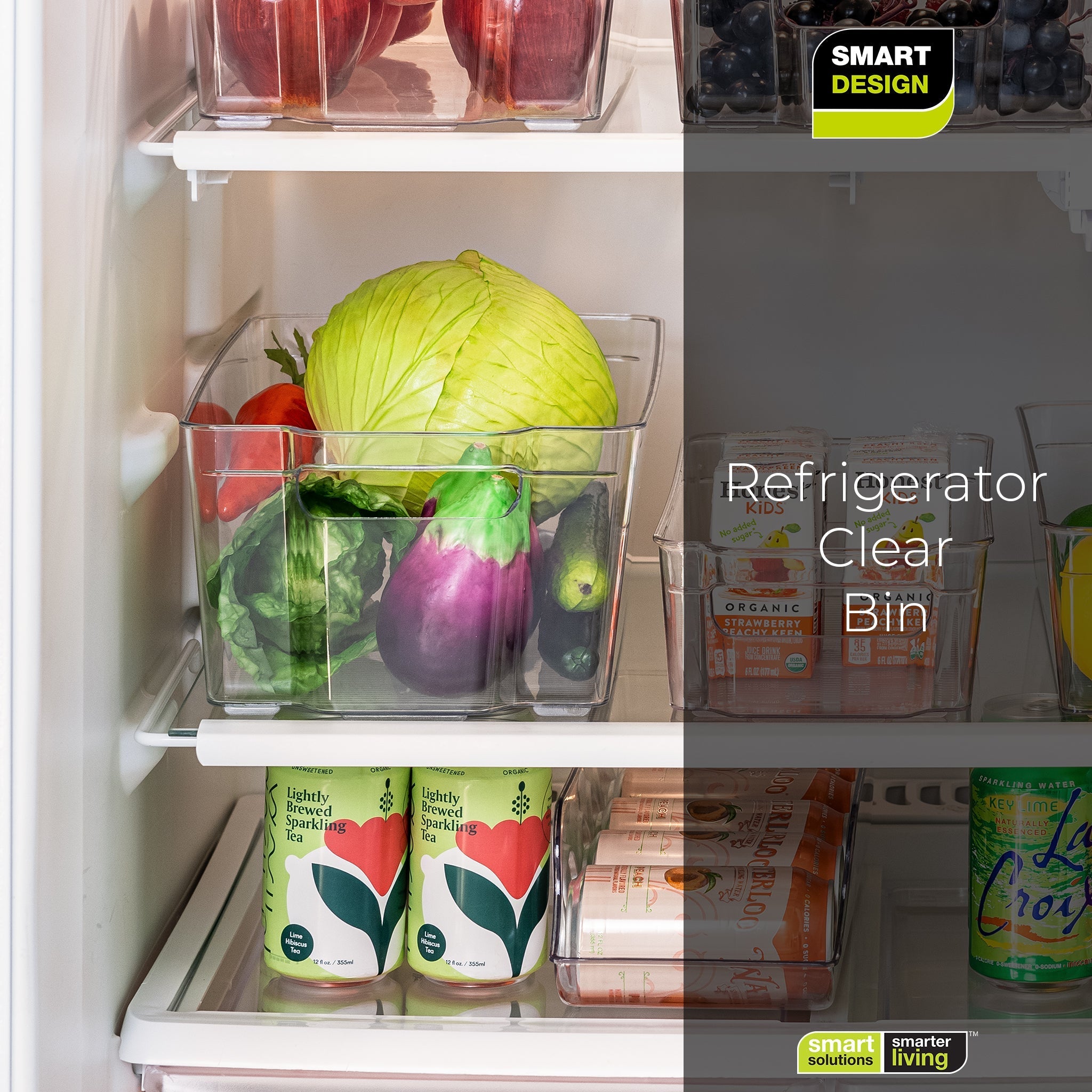 Tall Stackable Refrigerator Bin with Handle - 8 x 15 Inch
